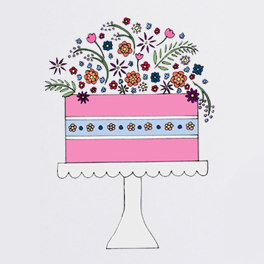 Floral Cake Illustration - LovettSmith Design